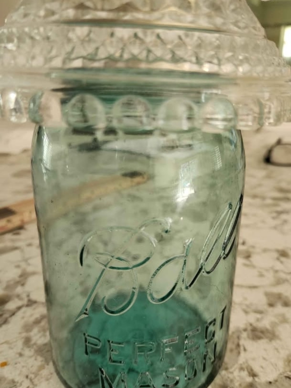 Handcrafted Vintage Glass Bird Feeder & Seed Reservoir One Of A Kind - Picture 5 of 6